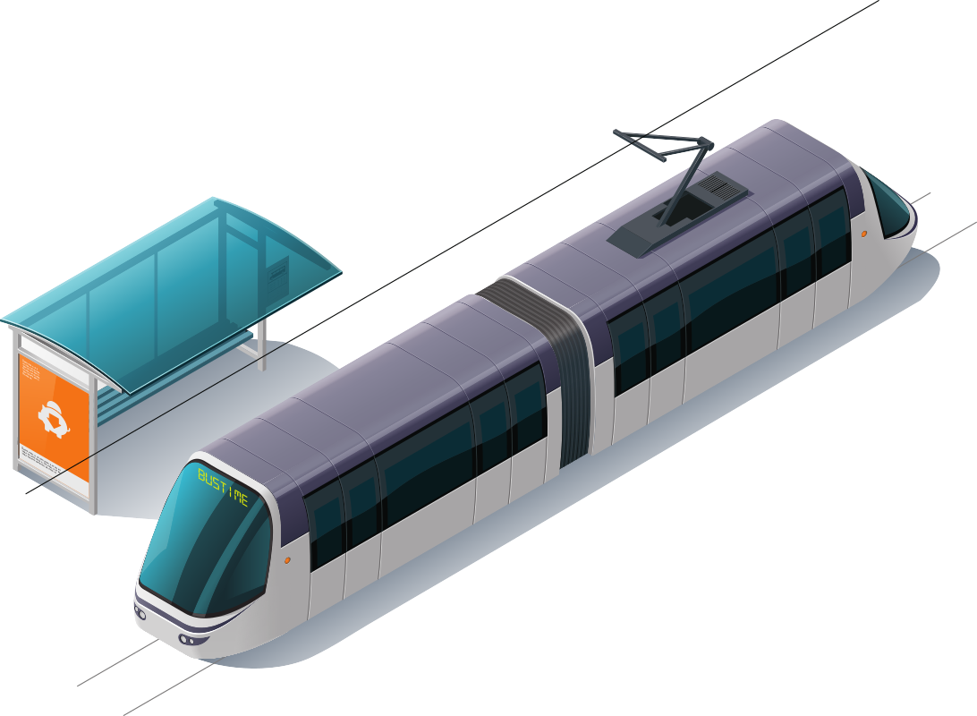 tram vicino alla fermata