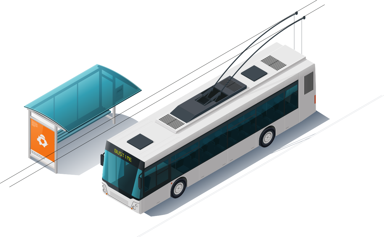 filobus vicino alla fermata